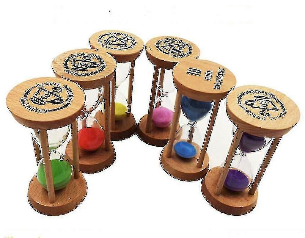 Træ timeglas 30 sekunder +1 + 2 + 3 + 5 +10 minutter Timer Creative Gift Study Dekoration