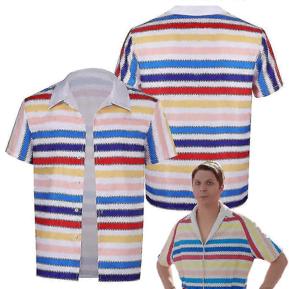 فيلم كين ريان جوسلينج تأثيري زي الكبار الرجال الصيف قصيرة الأكمام الملونة عارضة الشاطئ قميص أعلى معطف هالوين حزب الزي