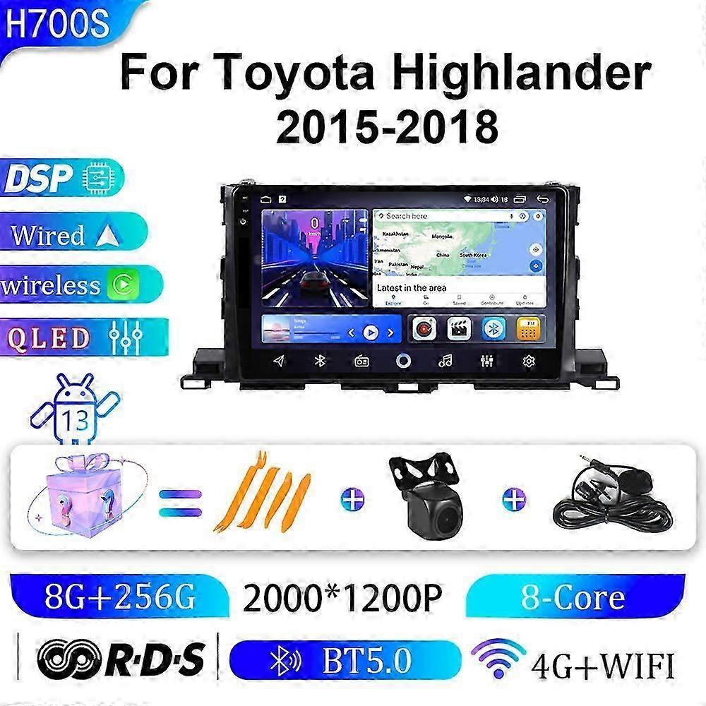 Suitable for Toyota Highlander 15-18 in car Android large screen navigator GPS navigation all-in-one machine2K