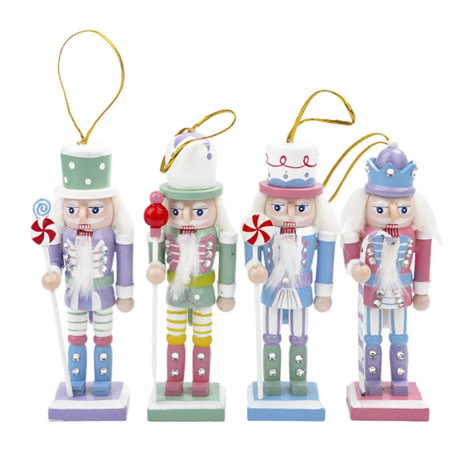 4Pcs Nutcracker Figure Christmas Nutcracker for Party Favors Xmas Decoration