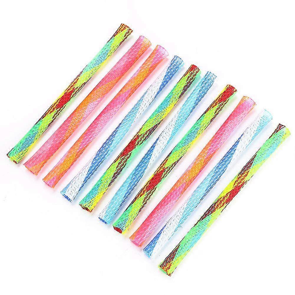10Pcs Freely Folding Spring Shape Multi-Color Cat Bouncing Toy Good Elasticity Pet Playing Toy Spring Tube Toy