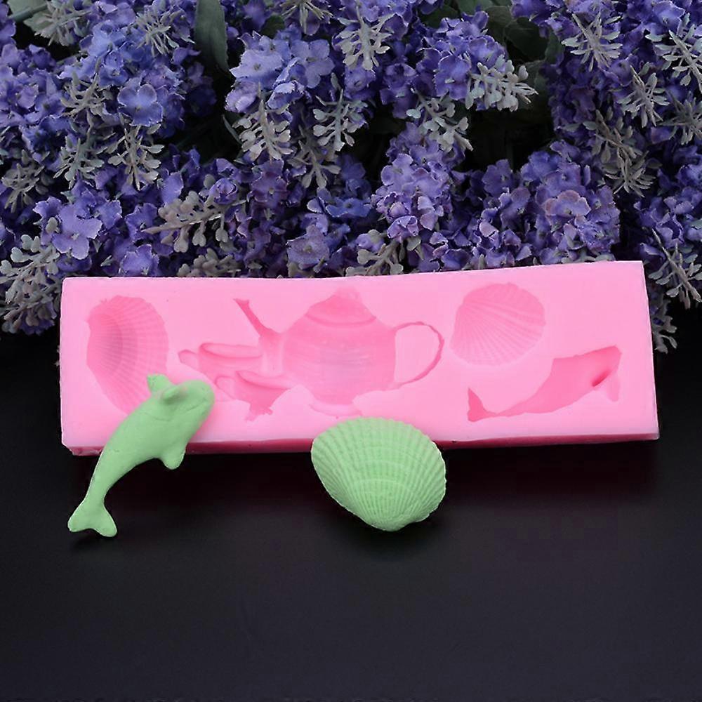 Teapot/Shell/fish DIY Chocolate Rim Decoration Baking Tool Ocean Fondant Silicone Mold