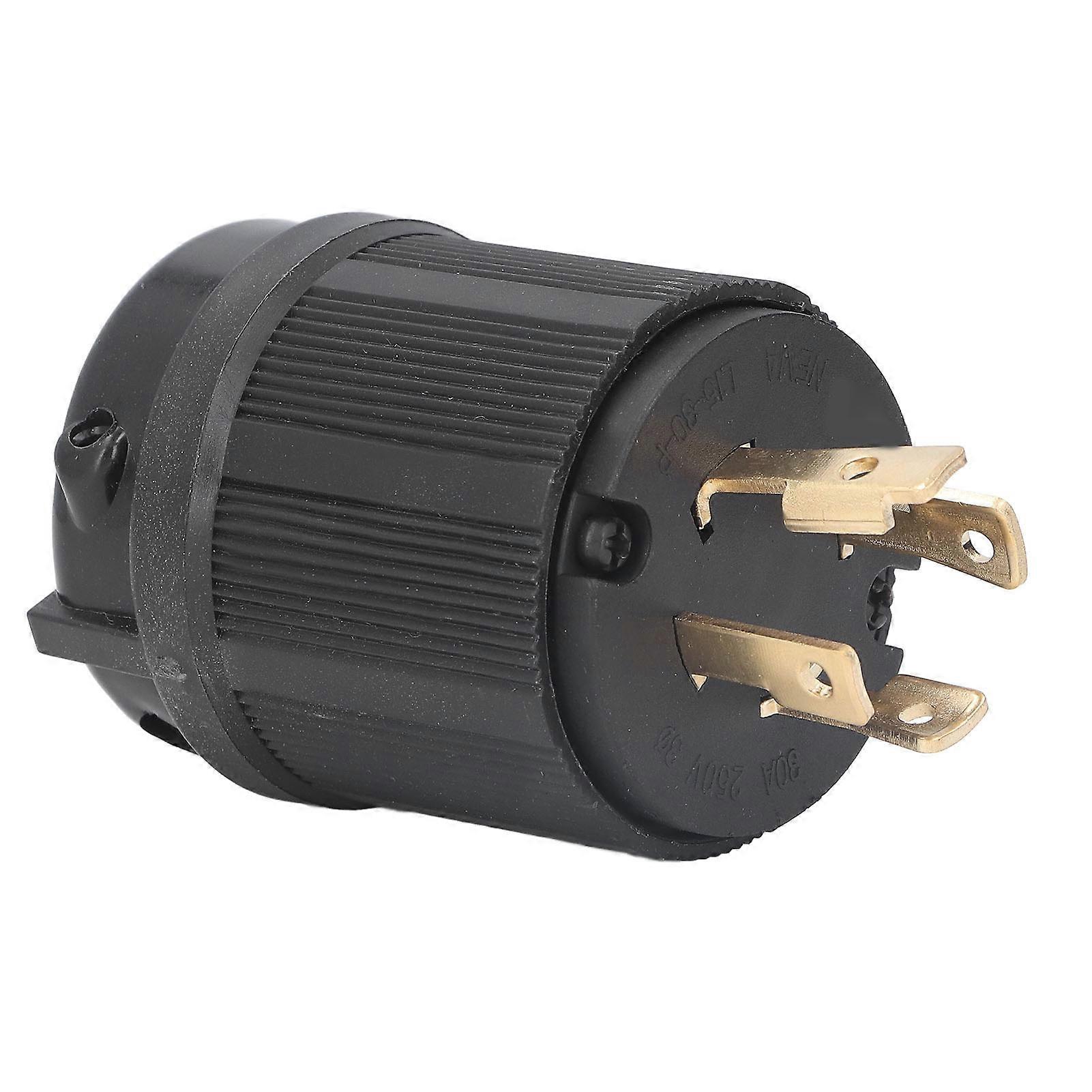 Versatile Configuration Locking Plug, Featuring 3 Pole 4 Wire Grounding, Offers Interchangeability And 125V-250V 30A Capacity, Ideal For Generators
