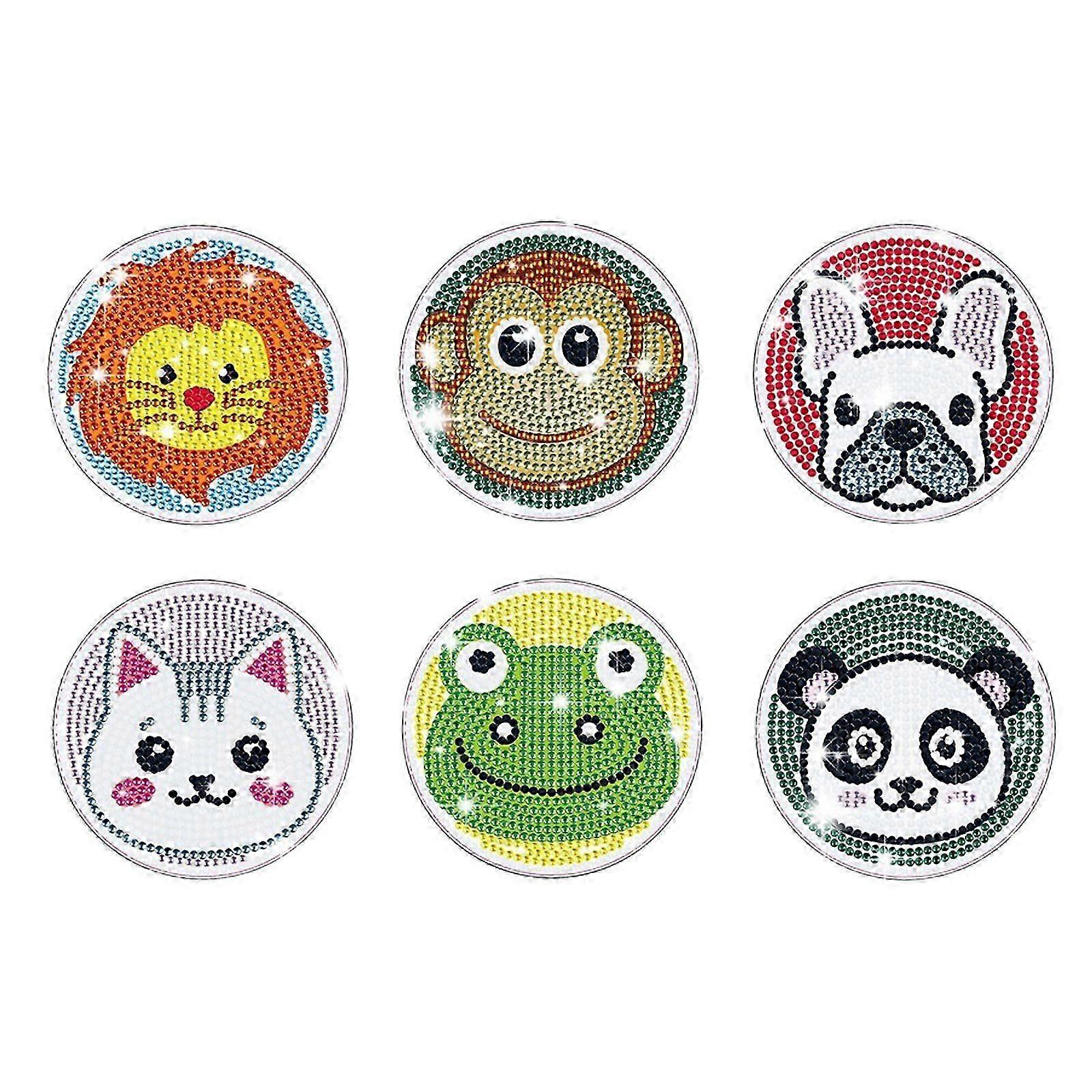 Multicolor Creative Coaster Cork Pads with Colored Diamond Bag Clay Glue Diamond Tray