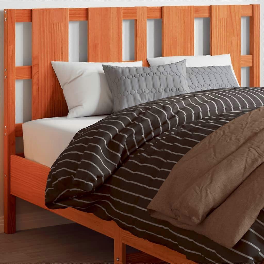 Headboard Wax Brown 135 cm Solid Pine Wood