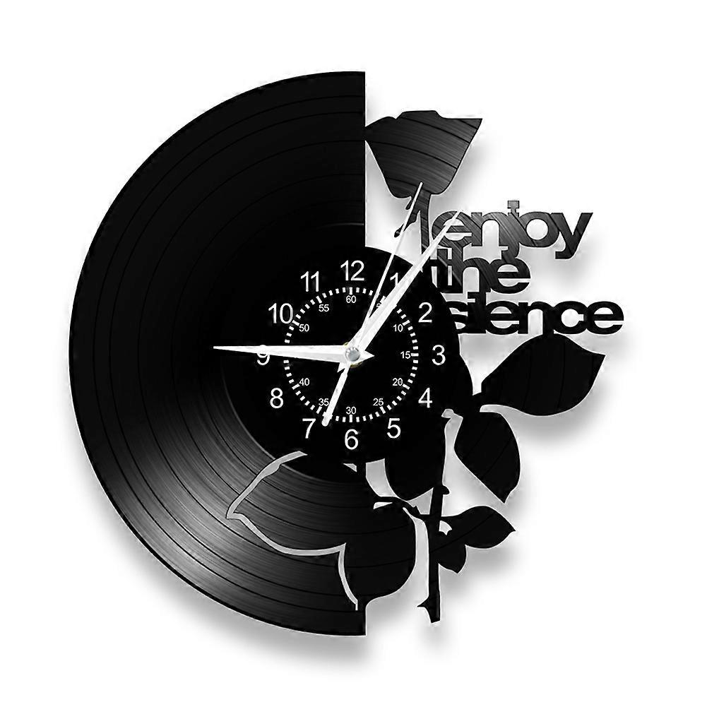 Silent Quartz Wall Clock - Vinyl Record Design