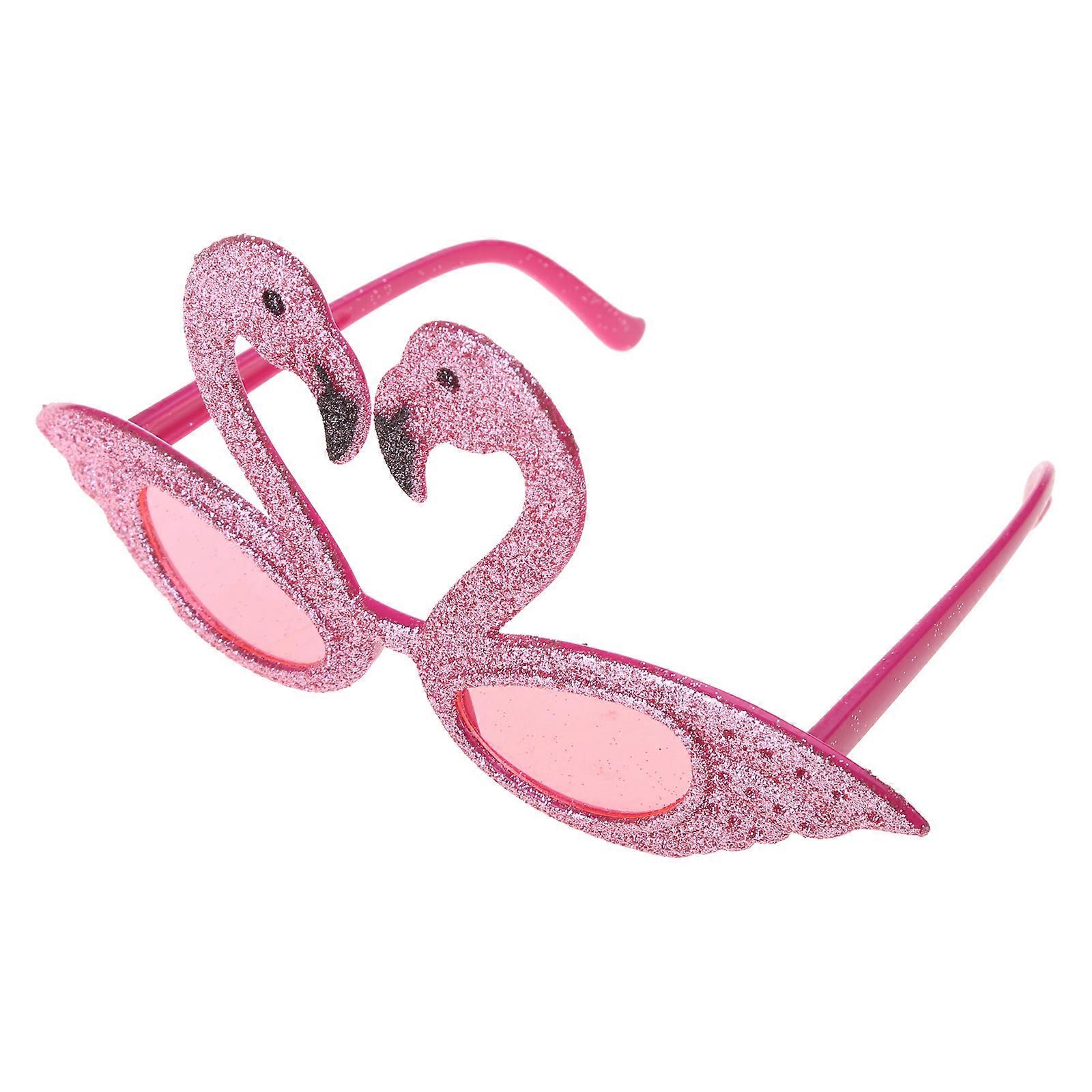 Spring Summer Flamingo Shape Sunglasses Adult Unisex Carnivals Taking Photo Glasses Sequin Frame Sunglasses Sunproof flamingo