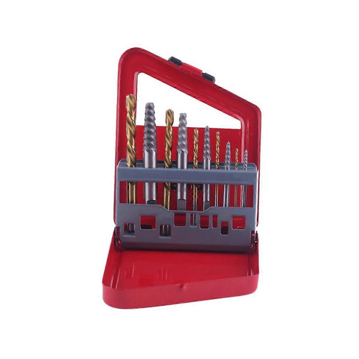 Bolt Removal Inch Drill Extractor Assembly Set 10PC Piece Set Screw Extractor Assembly Set