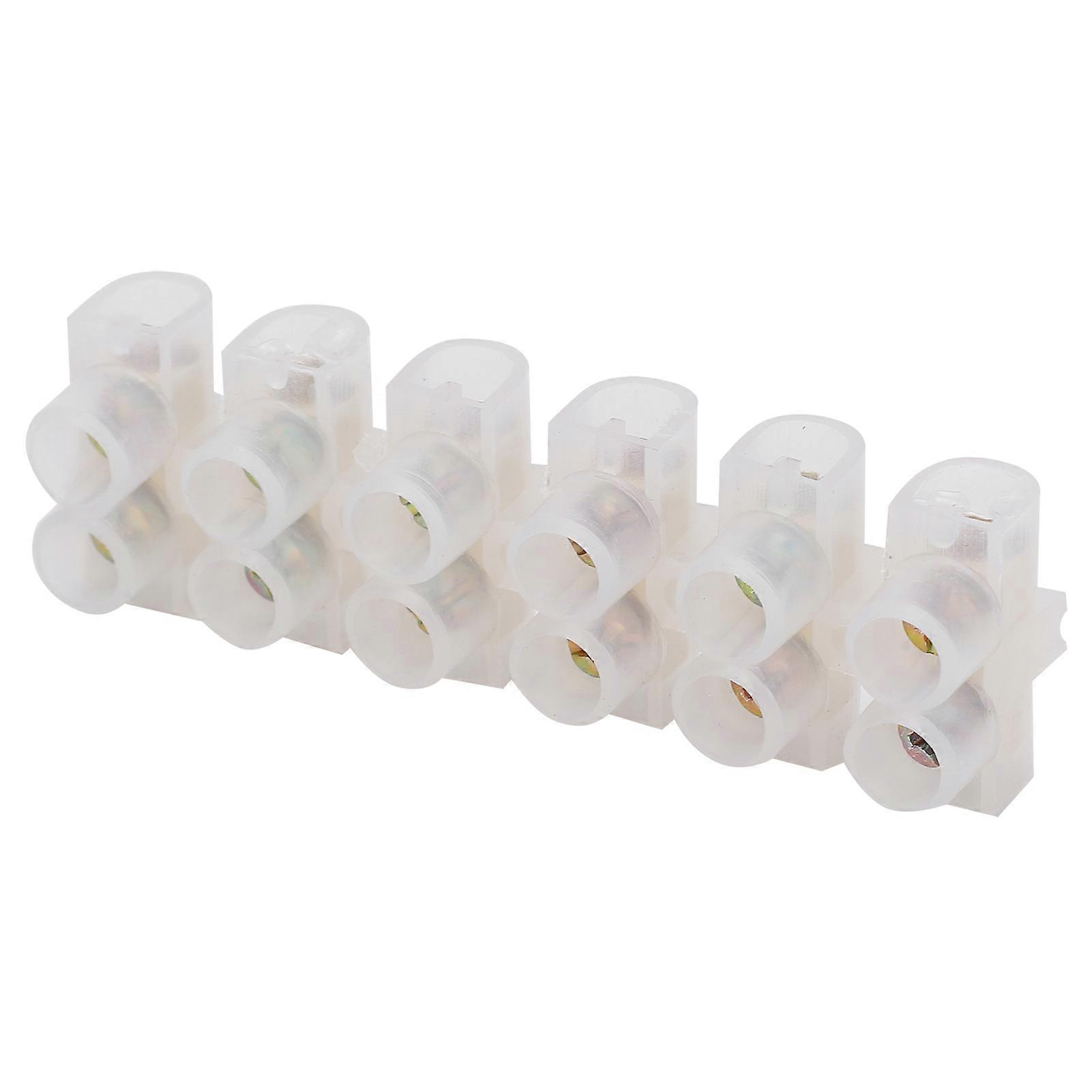 20Pcs FlameRetardant Terminal Block 20A 6in6out Wire Connector