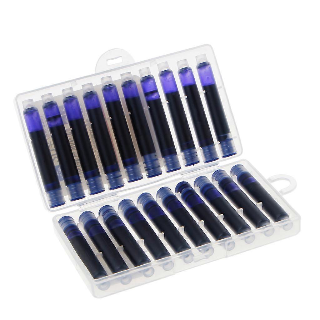 20 Pcs Replaceable Fountain Pen Ink Cartridge Refill Ink Sac Universal Design  Blue