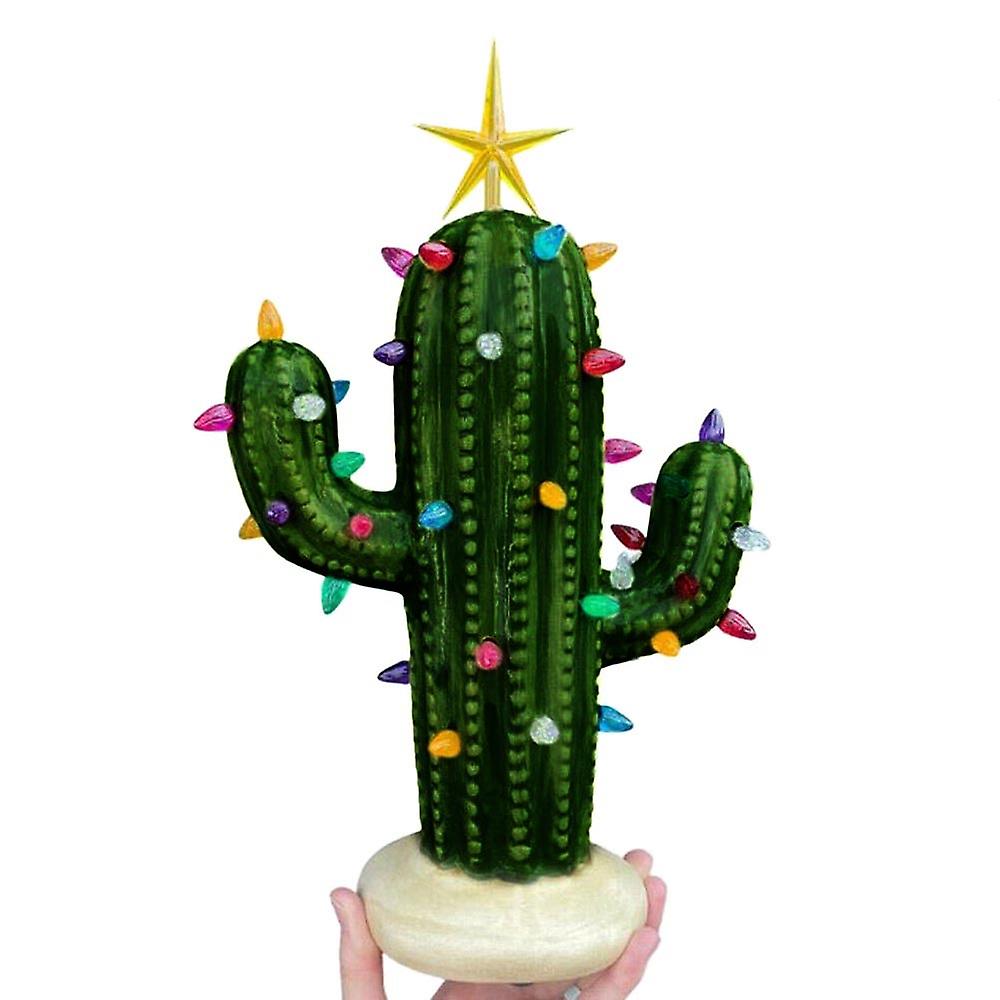 Cactus Light Up Decorative Resin Statue Removable Cactus Spines Ornaments
