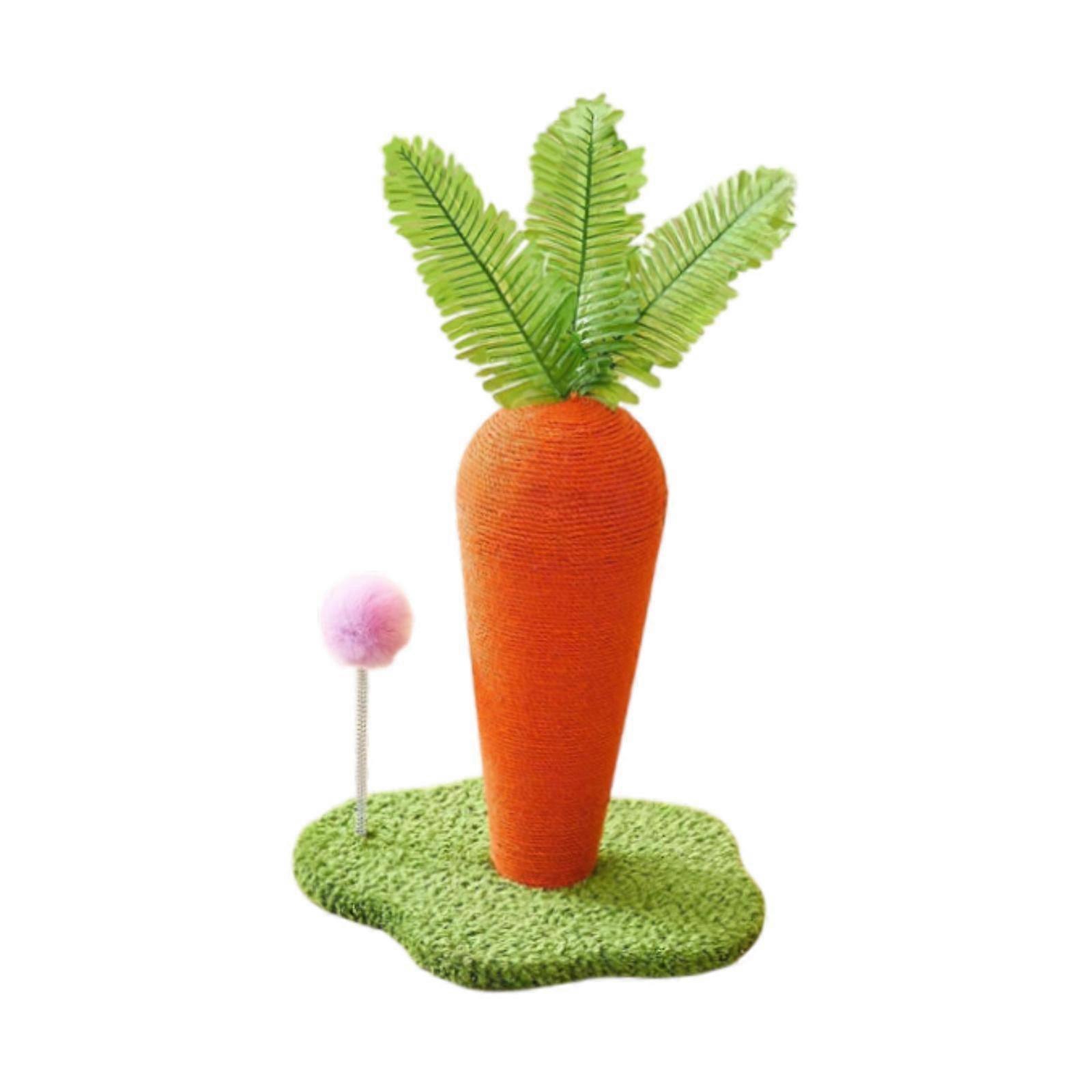 Cat Scratching Post Vertical Scratcher Interactive Toy Cats Tower Carrot Cat