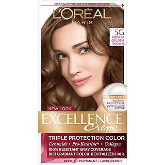 L'oreal Paris Excellence Creme Permanent Triple Protection Haarfarbe, 5g Medium Goldbraun, 1 Packung