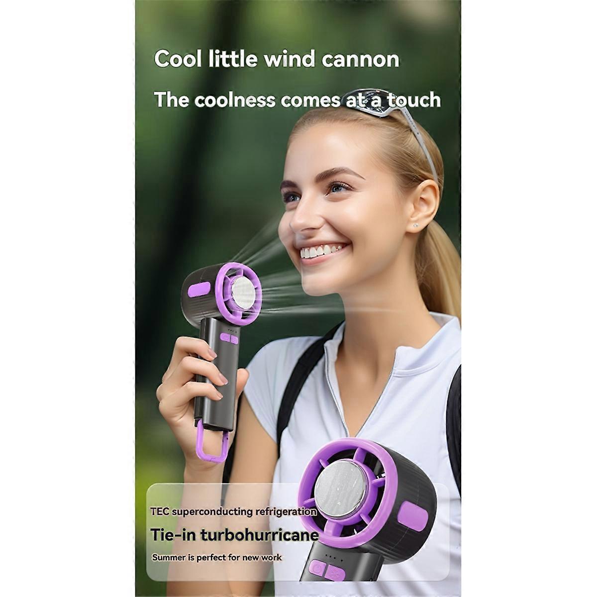 100-Gear Turbo Mini Ice Fan, Digital Display B