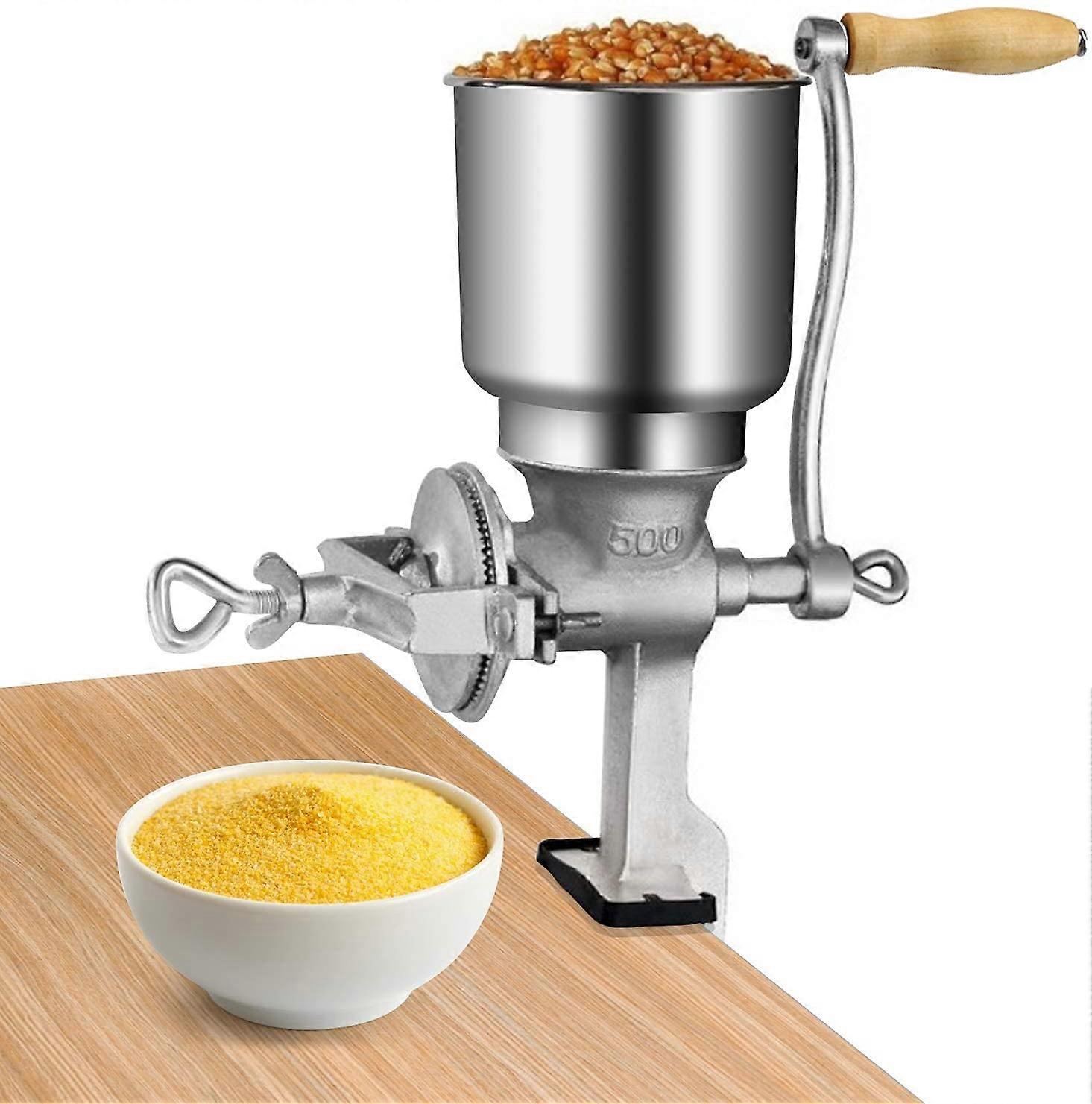 Hand Crank Manual Aluminum Alloy Grain Mill for Home Kitchen Use