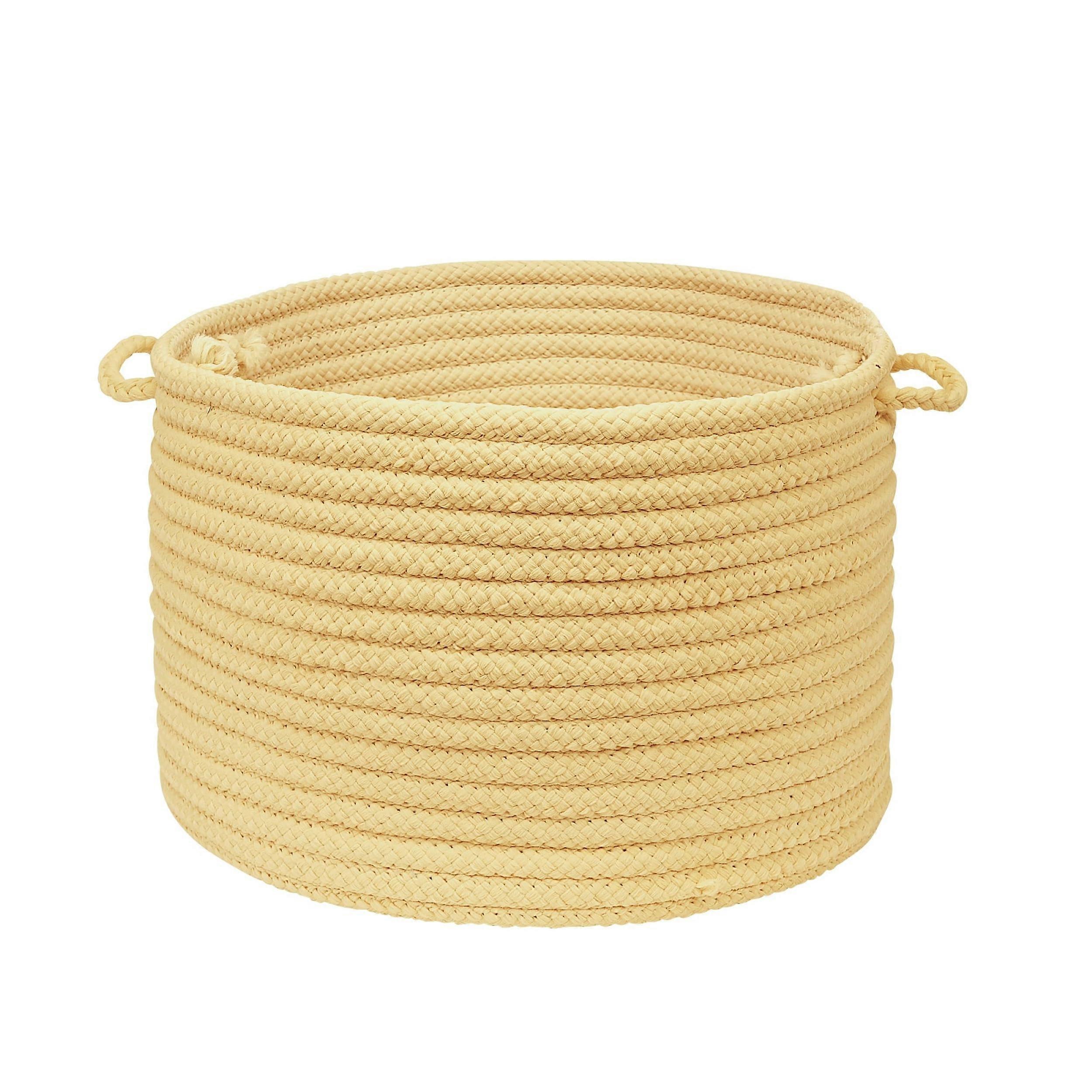 Solid Braided Yellow Basket Storage for and Organization 24'x24'x14'