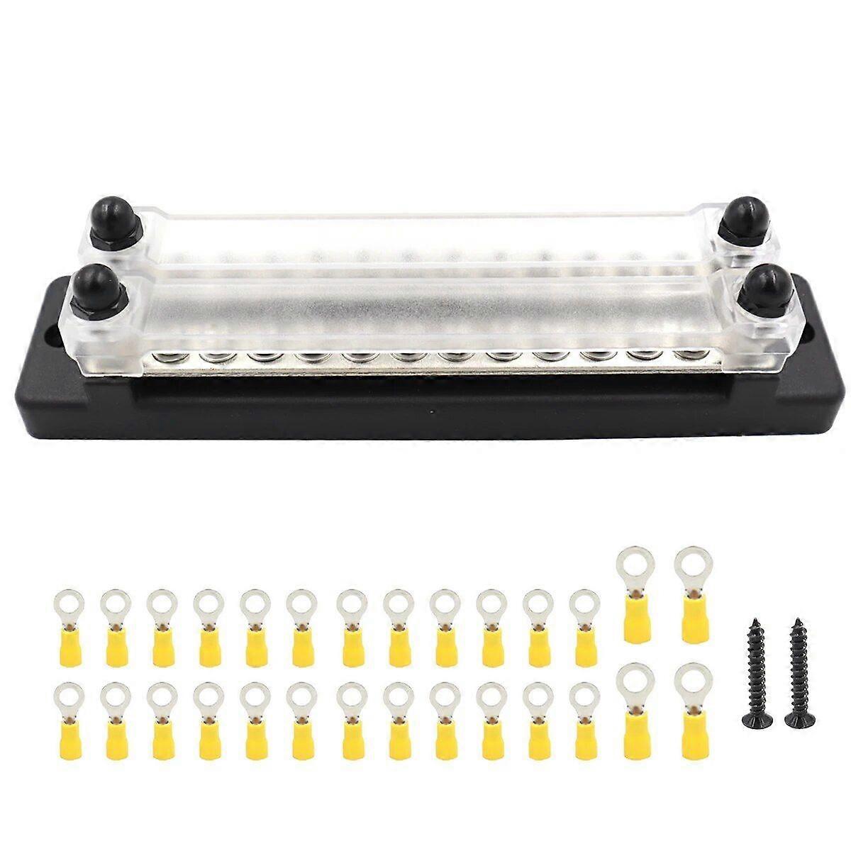 12 Terminal Bus Bar Anti-rust Durable Power Distribution Terminal Block for Car Boat Caravan Dual 6-way bus bar 130A AC/150A DC