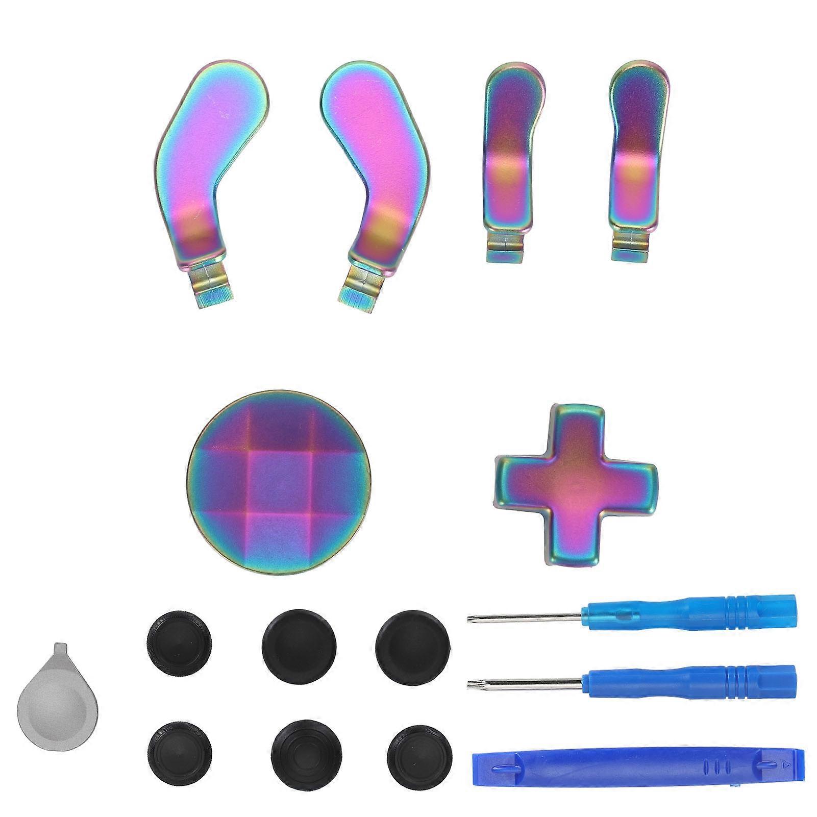 Accessories for Xbox One Elite Series 2 Controller Metal Thumbsticks Replacement Parts Kits Joysticks Paddles Kit Blue Purple