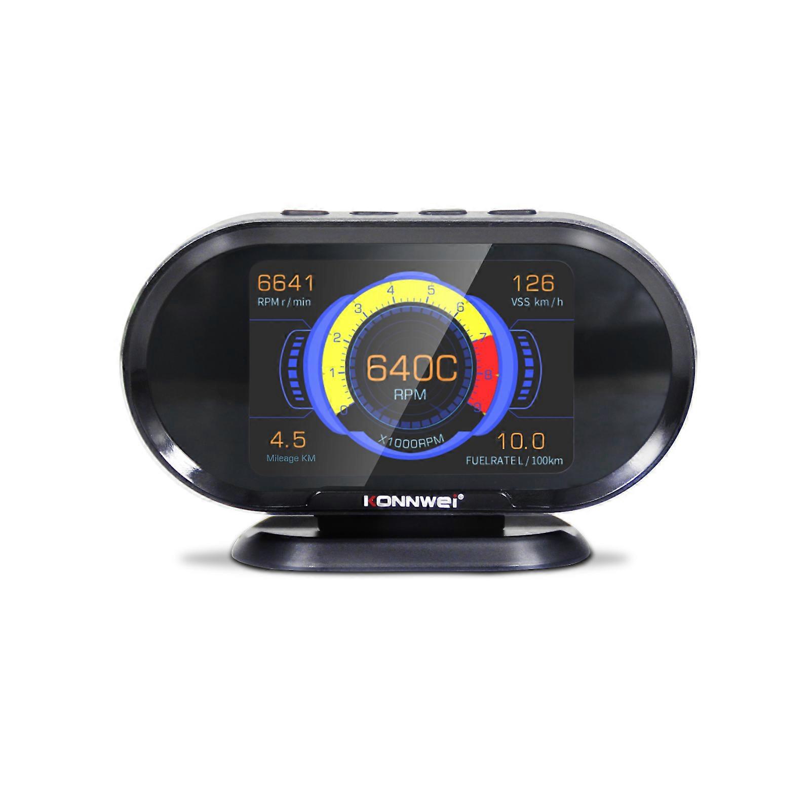 3.5in HUD Head Up Display Car Speedometer OBDII Digital Trip Computer with Speed Alarm and Diagnostic Scanner Tool