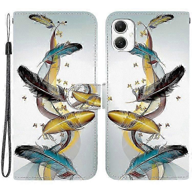 For Samsung Galaxy A06 Case Pattern Printing Anti-Drop Leather Flip Wallet Phone Cover with Lanyard