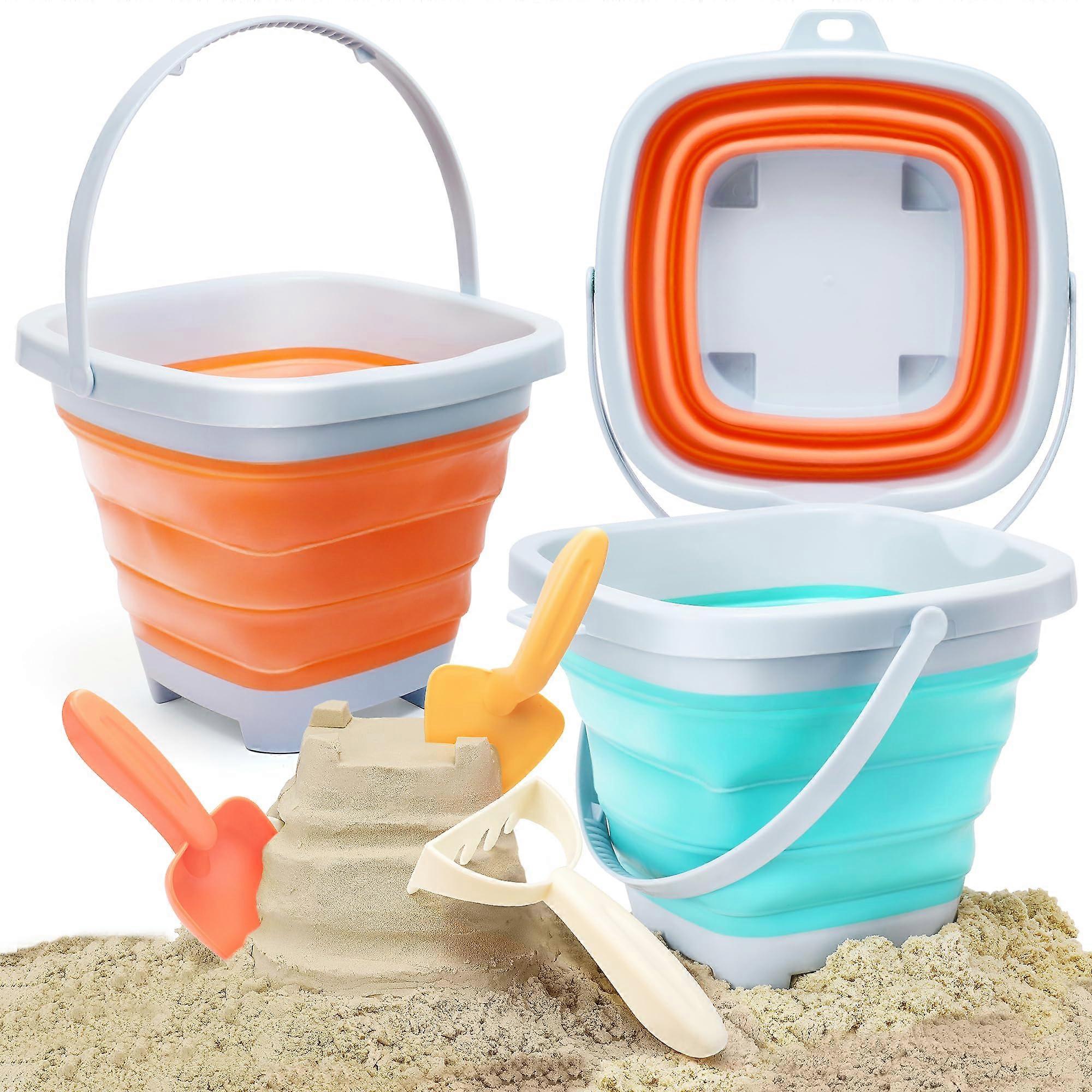 6 foldable sand bucket beach bucket bucket foldable bucket castle mold padders rake kits