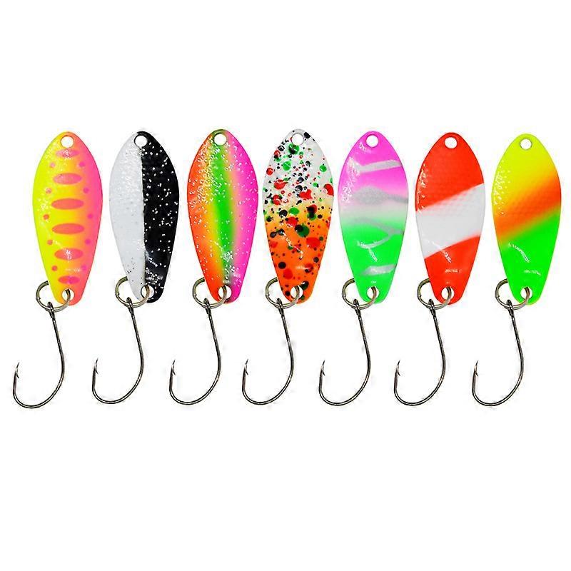 Fishing Trout Spoons Set 7PCS Spoons 3g Iron Trout Bait Set with Single Hook