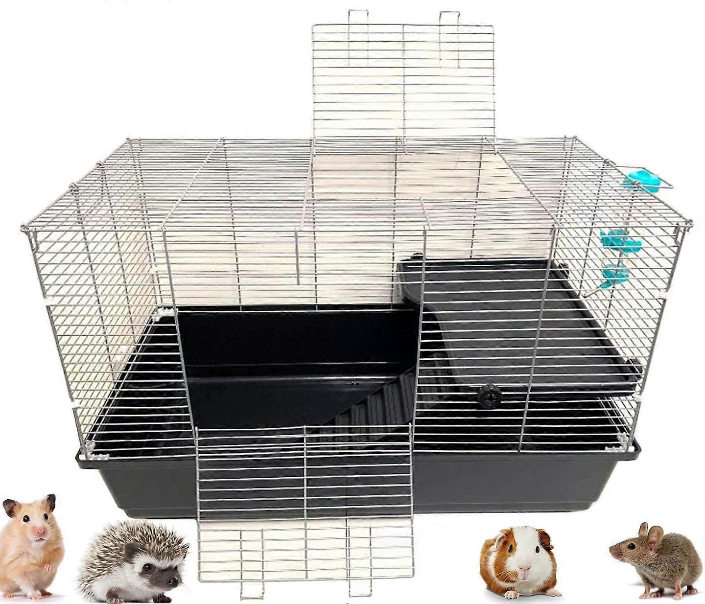 Large Pet Products Universal 2-Level Small Animal Habitat Cage for Guinea Pigs, Hamsters, and Critters, Easy Access Design