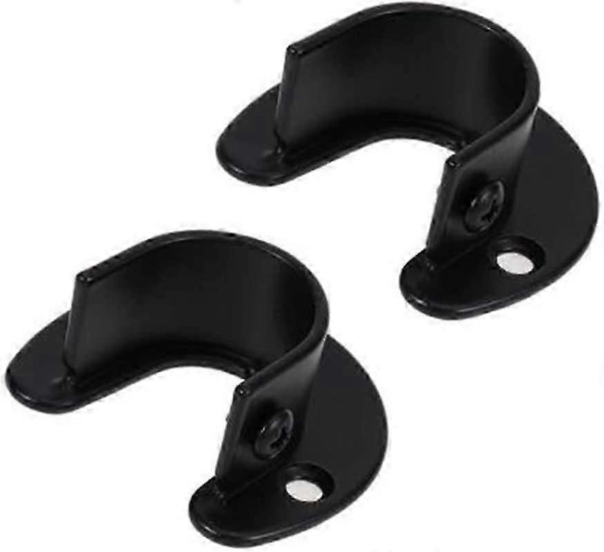 2pcsウォールマウント洋服ロッドラック、直径1.26インチ洋服ロッド用Uフランジロッドホルダー