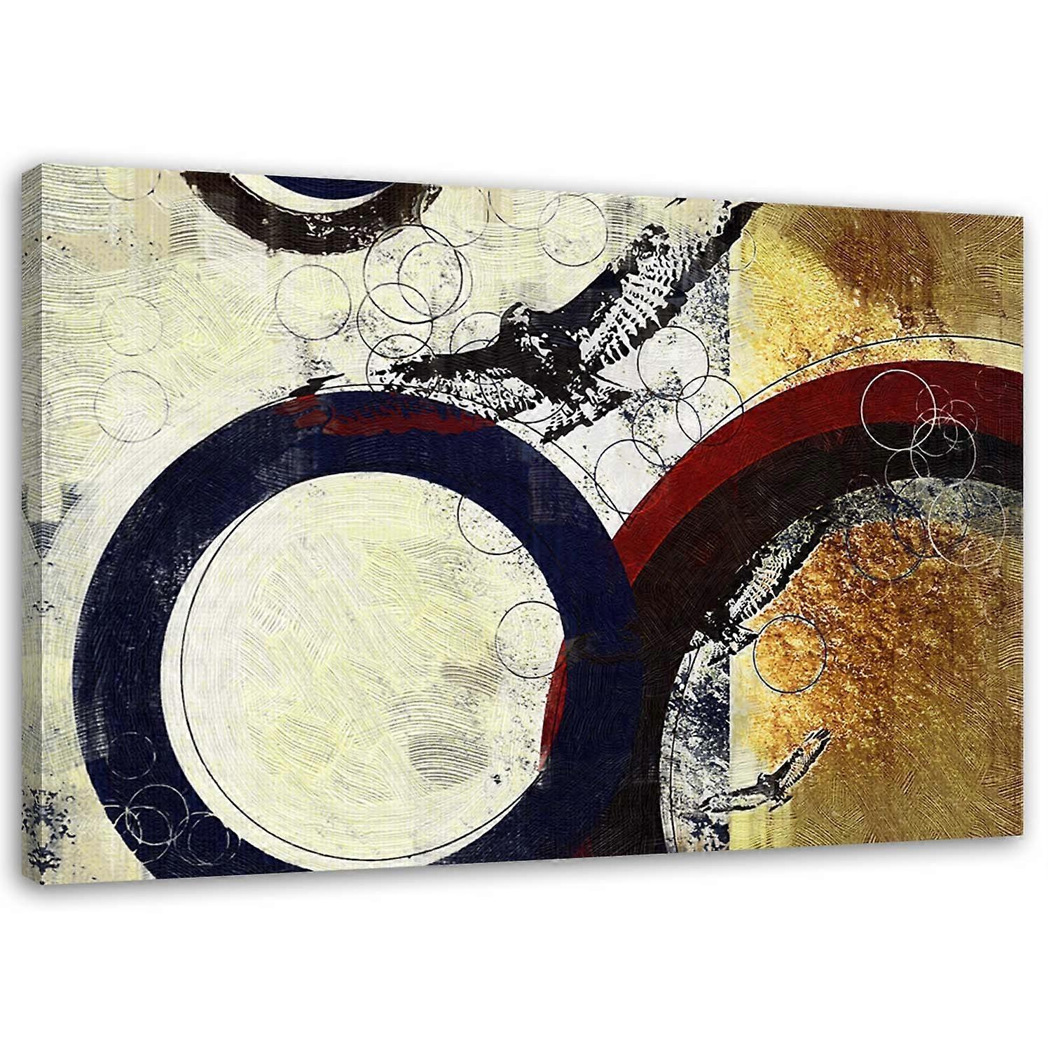 Impression sur toile, Cercles bruns abstraits - 60x40