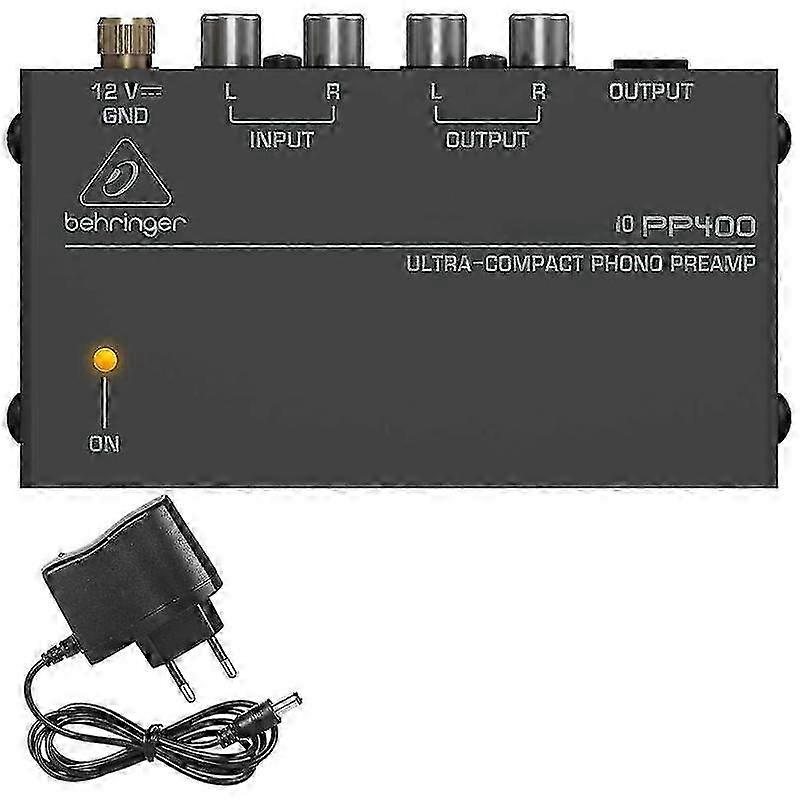 Mini Stereo Phonograph Preamplifier with RCA Input/Output and Low Noise Operation 12V DC Power Supply