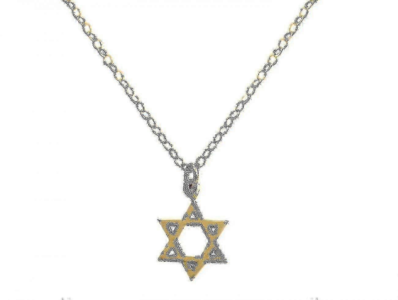 Collana Stella Di David, Stella Di David, Placcato Oro, Rosa 13 Mm(argento)