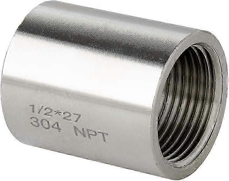 304 Stainless Steel Pipe Coupling Fitting - 1/2" x 1/2"