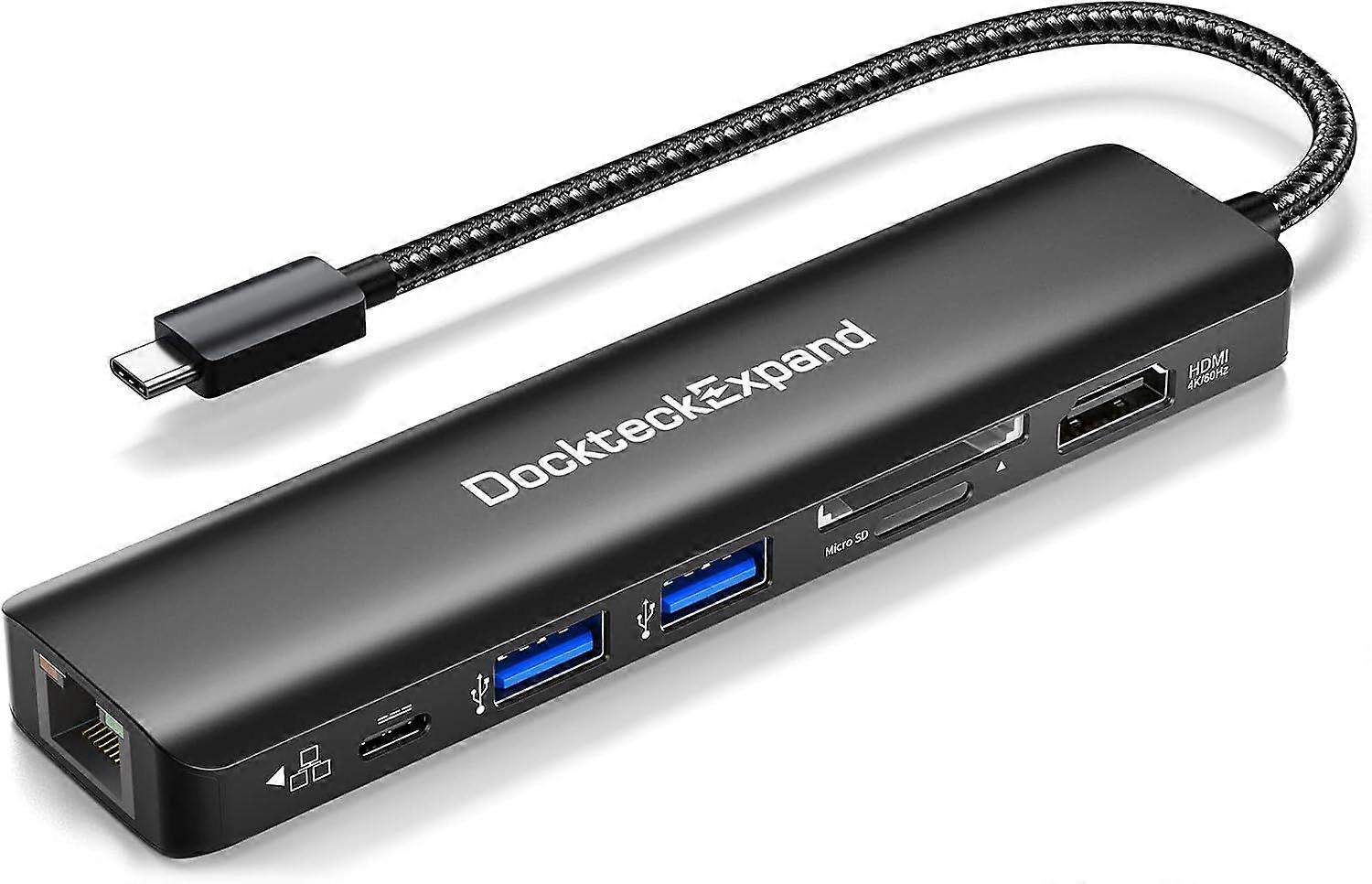 2025 Neuestes Modell USB C Hub Multiport Adapter, USB C Dongle 7 in 1 mit 4K 60Hz