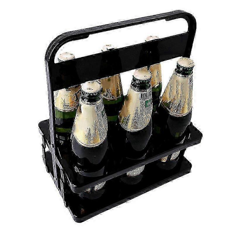 6 Hole Foldable Beer Bottle Holder, Handle Portable Use Wine Storage Rack, Bar Drink Holder Contain