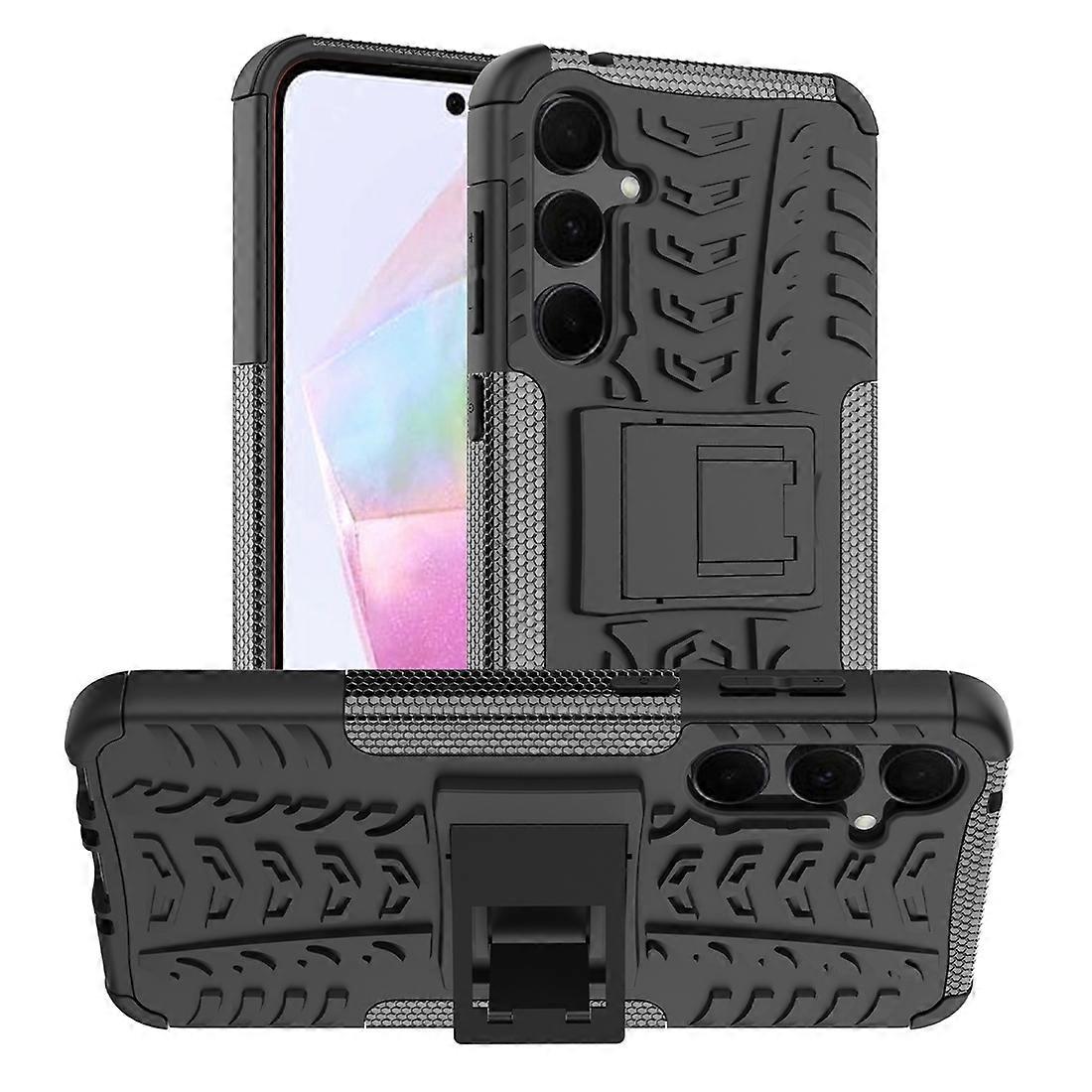 Tire Texture TPU + PC Phone Case with Holder
