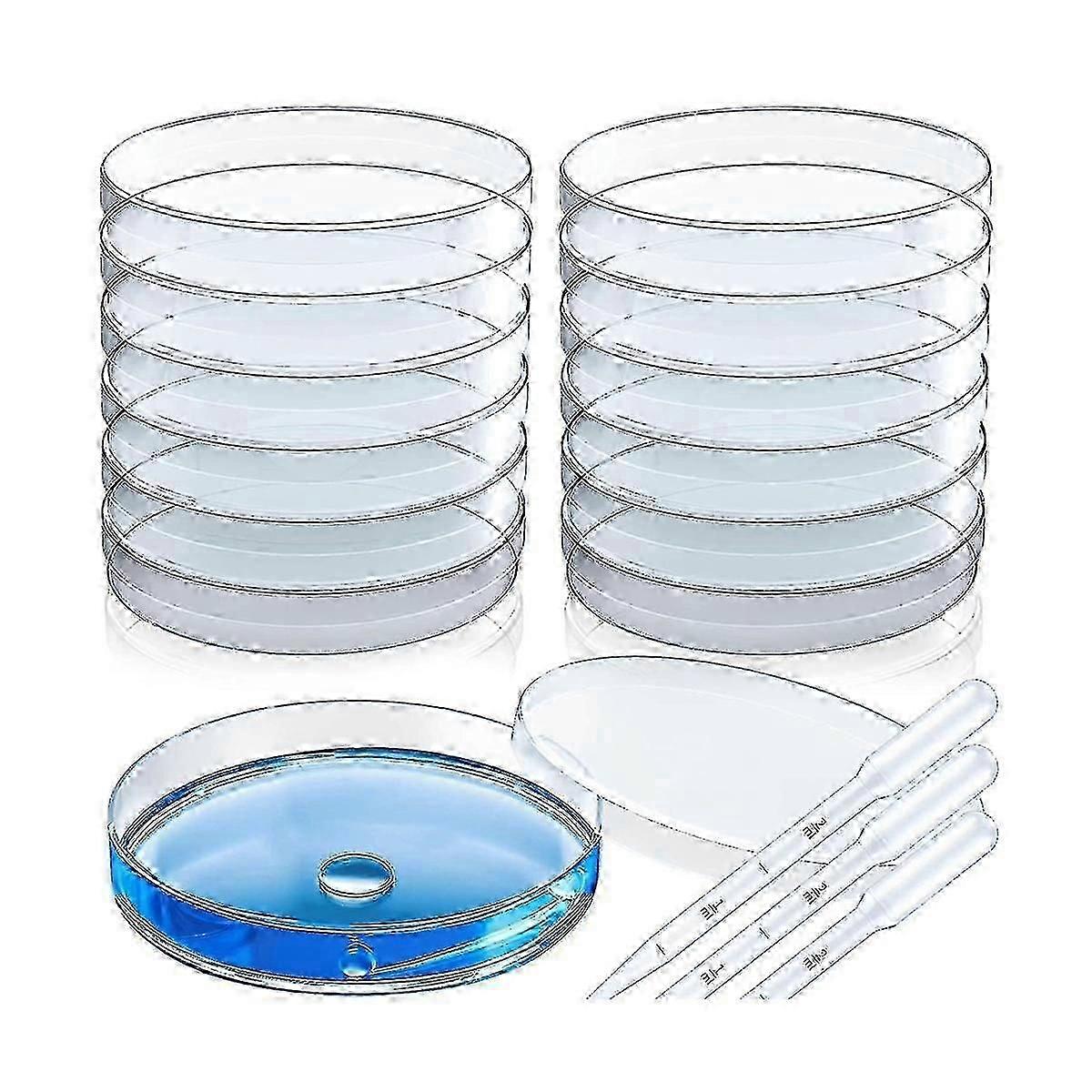 12 Pcs Sterile Plastic Deep Clear Dish for Lab Analysis, School Projects, Blood Samples,,Seed Cell