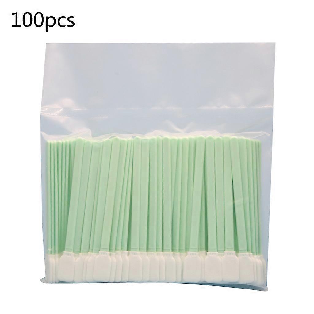 100Pcs/Set Double Layer Polyester Rectangular for Head Cleaning Swabs Plastic Handle Dust-Free Industrial Paddle Sticks for Inkjet Thermal Printers