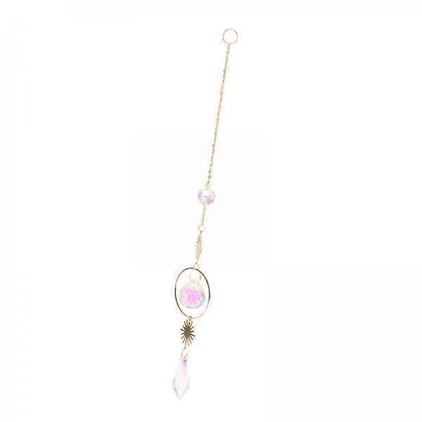 3xCrystals Hanging Beads Chain Pendant for Wedding D