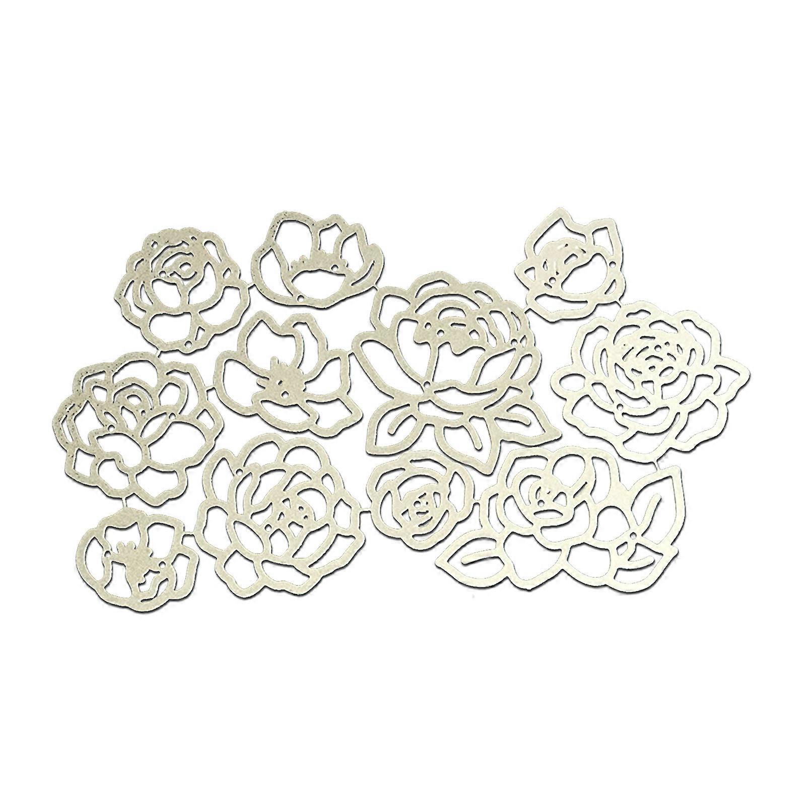 Μεταλλικά καλούπια κοπής λουλουδιών τριαντάφυλλου Χειροποίητα έργα χειροτεχνίας Είδη καλλιτεχνικής δημιουργίας για διακόσμηση ευχετήριων καρτών γενεθλίων Πολύχρωμα