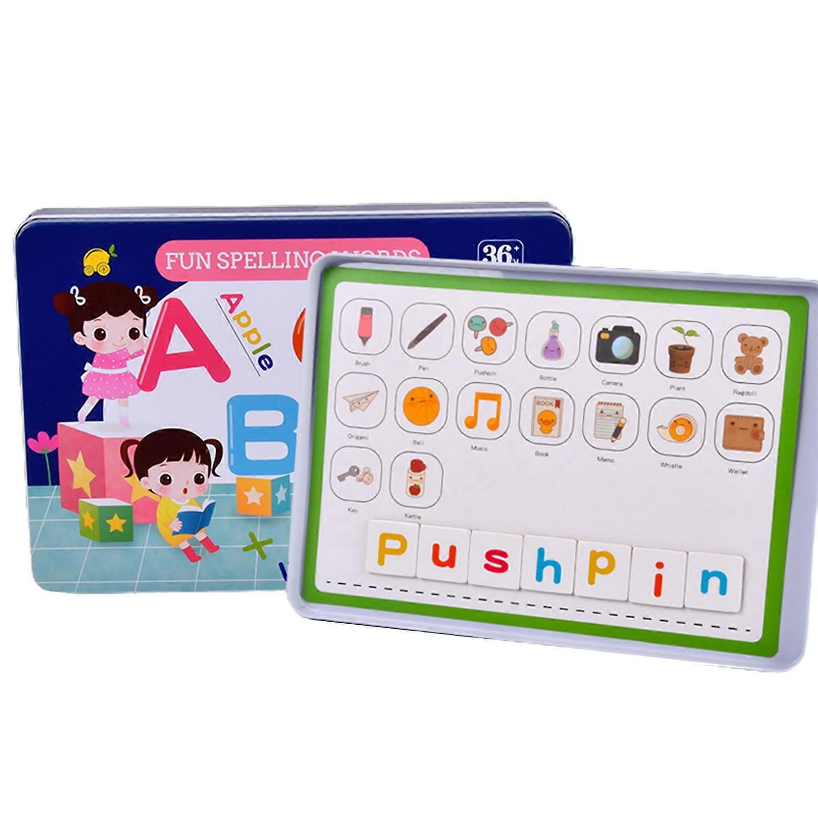 Children's Brain Game Interest Letter Puzzle Alphabet Educational Toy with Magnetic Blocks Portable Educational Toys
