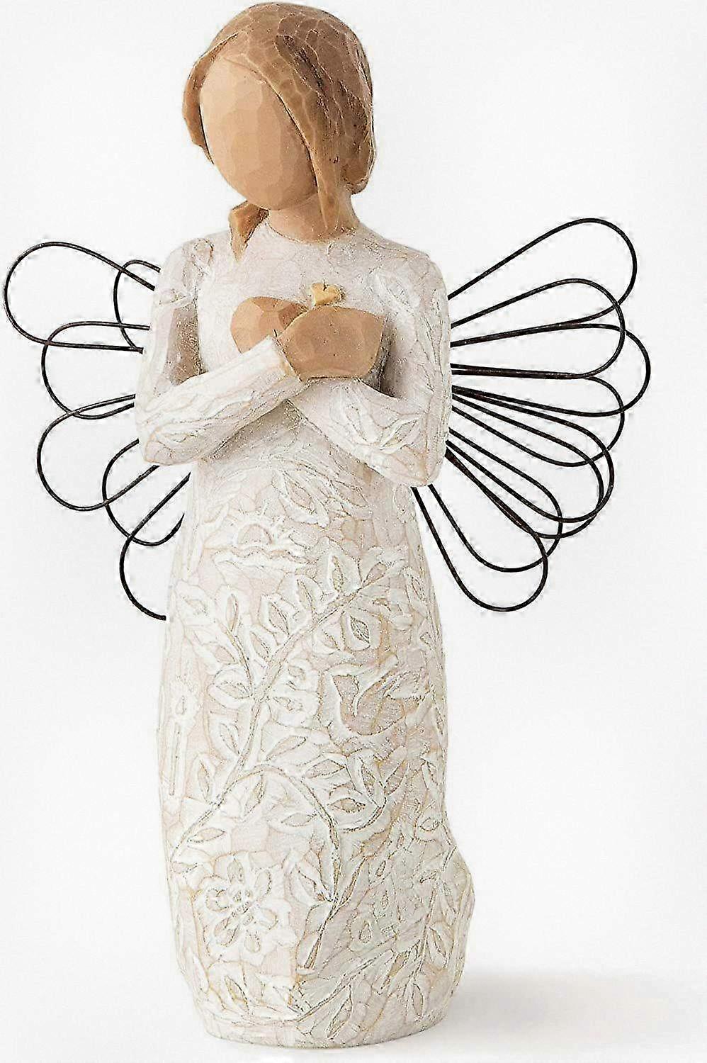 Hand-Painted and Sculpted Angel Figure for Commemorative Remembrance Decor and Gifts