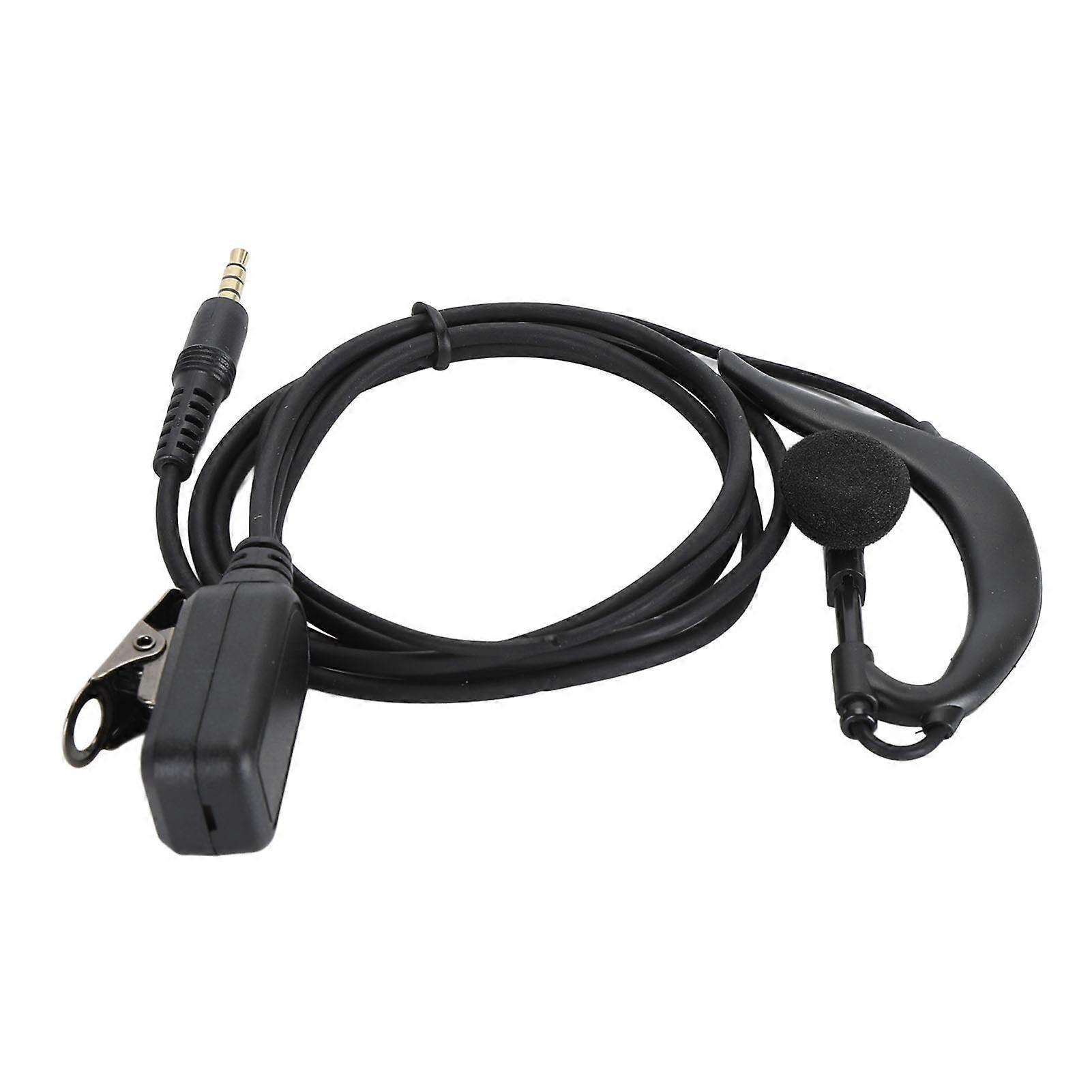 3.5mm G Shape Ear Hook Earpiece with PTT for Zello Voxer 2-Way Radio & Smartphones