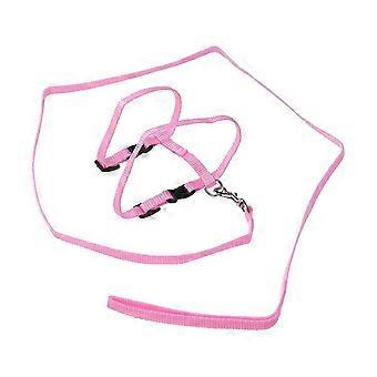 Pet Cat Harness Traction Rope Cat Nylon Collar Leash Pet Kitten Supplies Pink
