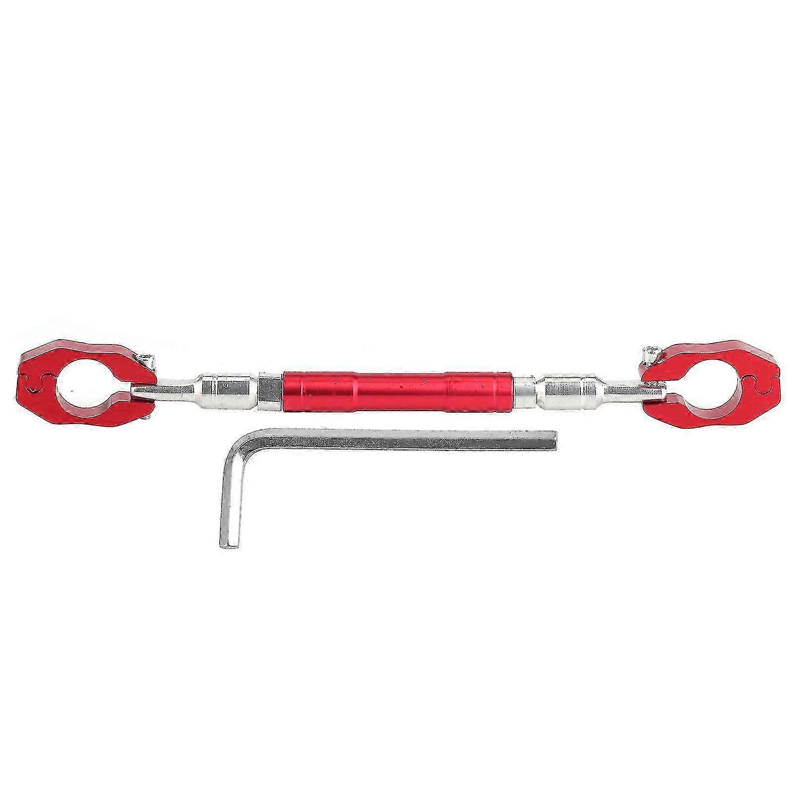 Universal 7/8in Motorcycle Handlebar Cross Bar Adjustable Strengthen Balance Lever in CNC Aluminum Alloy, Red Color