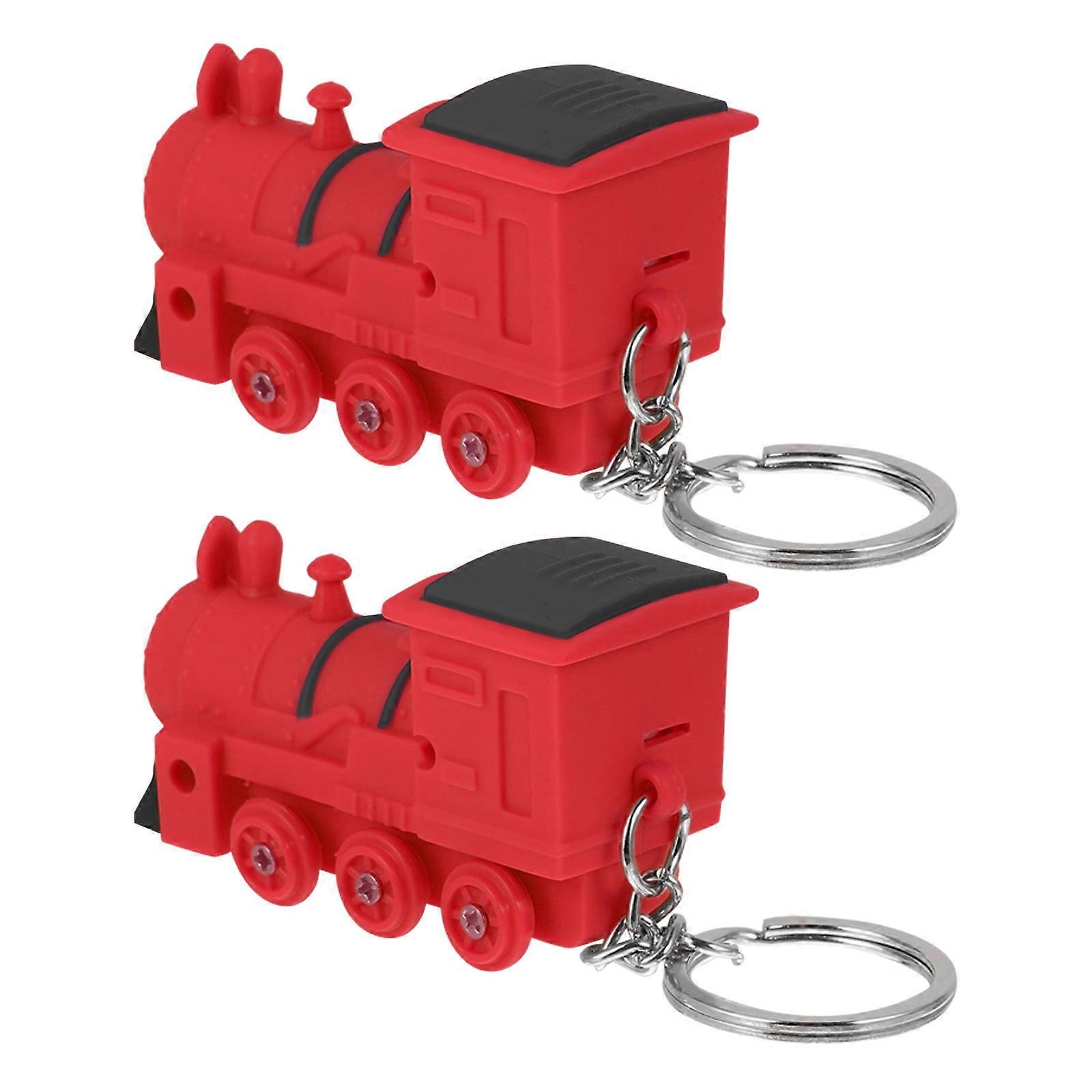 Train Shape LED Keychains with Flashing Light and Sound – Unique Portable Pendants for Bags and Keys – Creative Design for Family Use