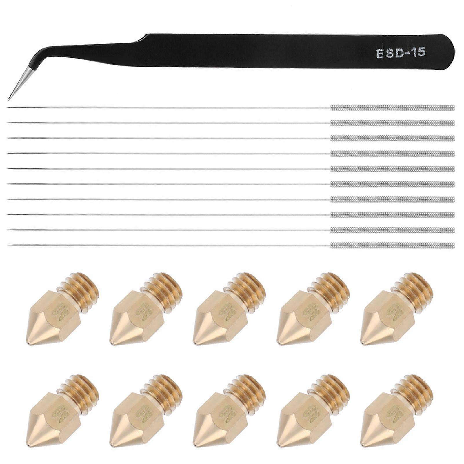 Högkvalitativa 3D-tillbehör MK8 Munstycke Nålpincett Verktygssats (Två Set Sålda)