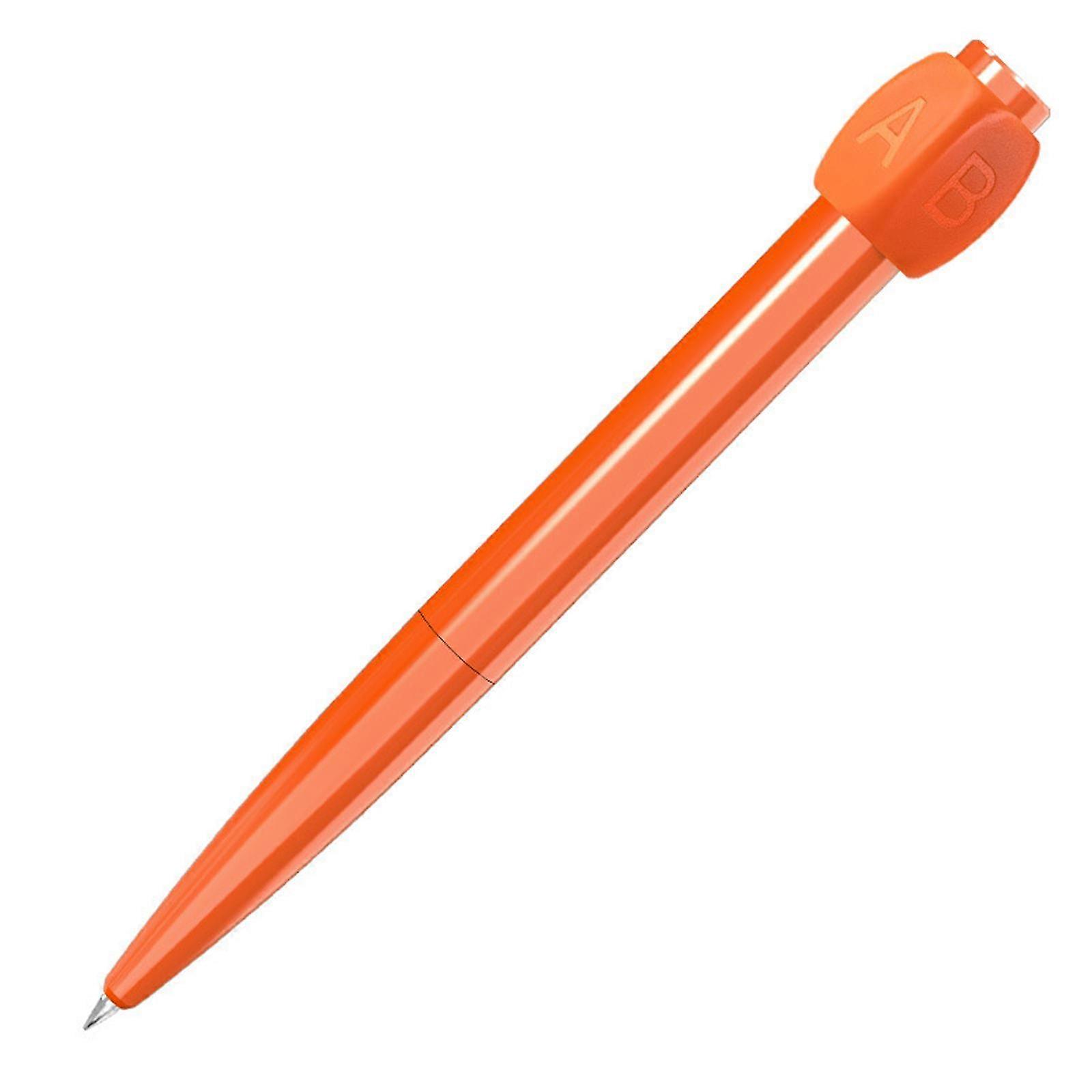 1/4x Fidget Spinner Pen - ABCD Rotation Cap, Orange Ballpoint