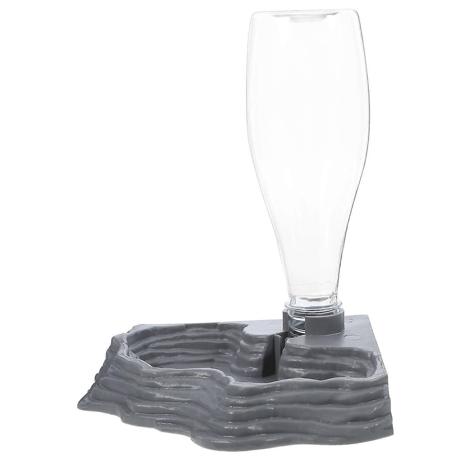 Creative Grey Reptile Drinking Fountain – Automatic Water Feeder for Tortoises and Lizards, Unique Tip Resistant Design, Smooth Surface for Pet