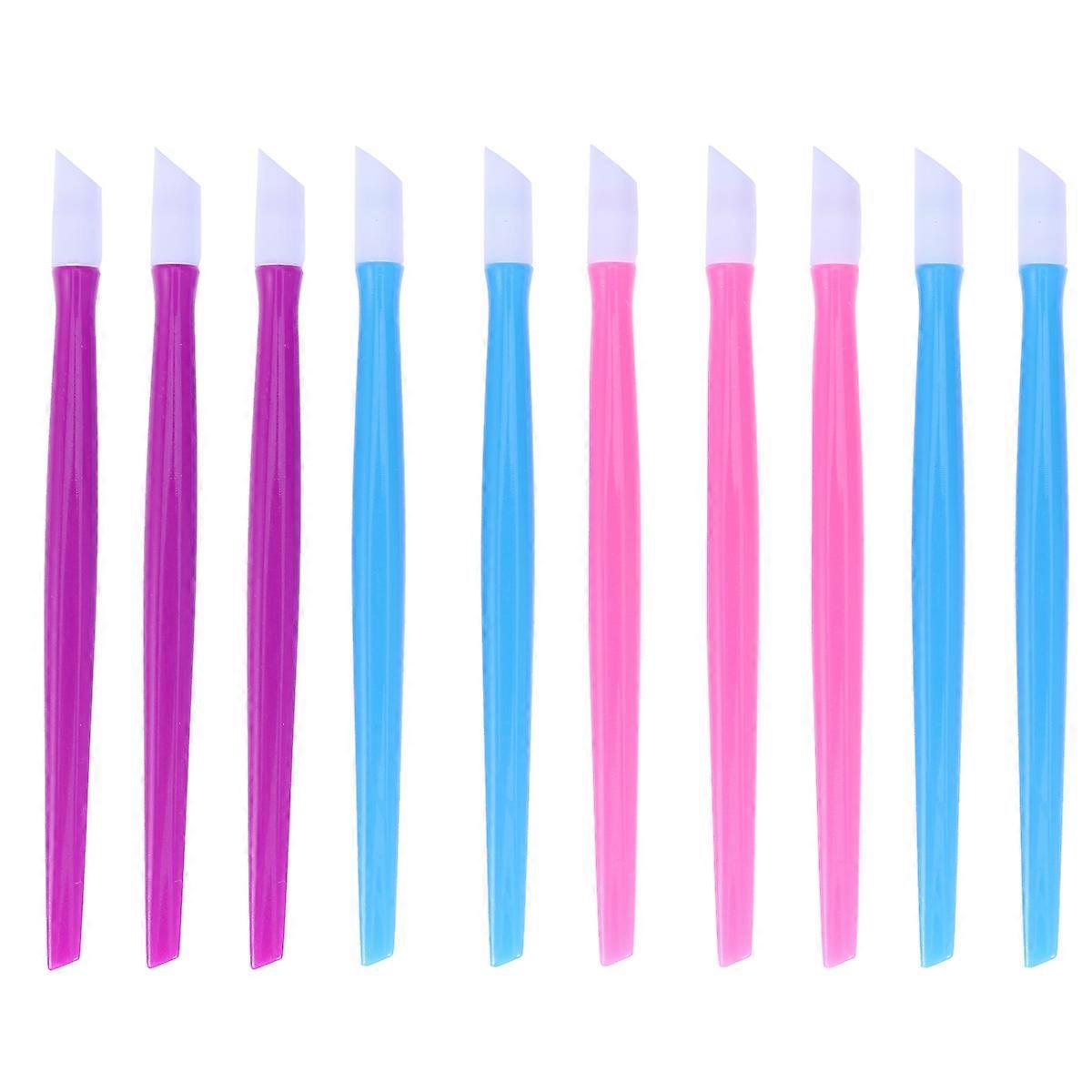 Professional Plastic Cuticle Pusher for Nail Use Dual Tipped for Cleaning and Pushing Ergonomic Handle 10pcs Assorted Color