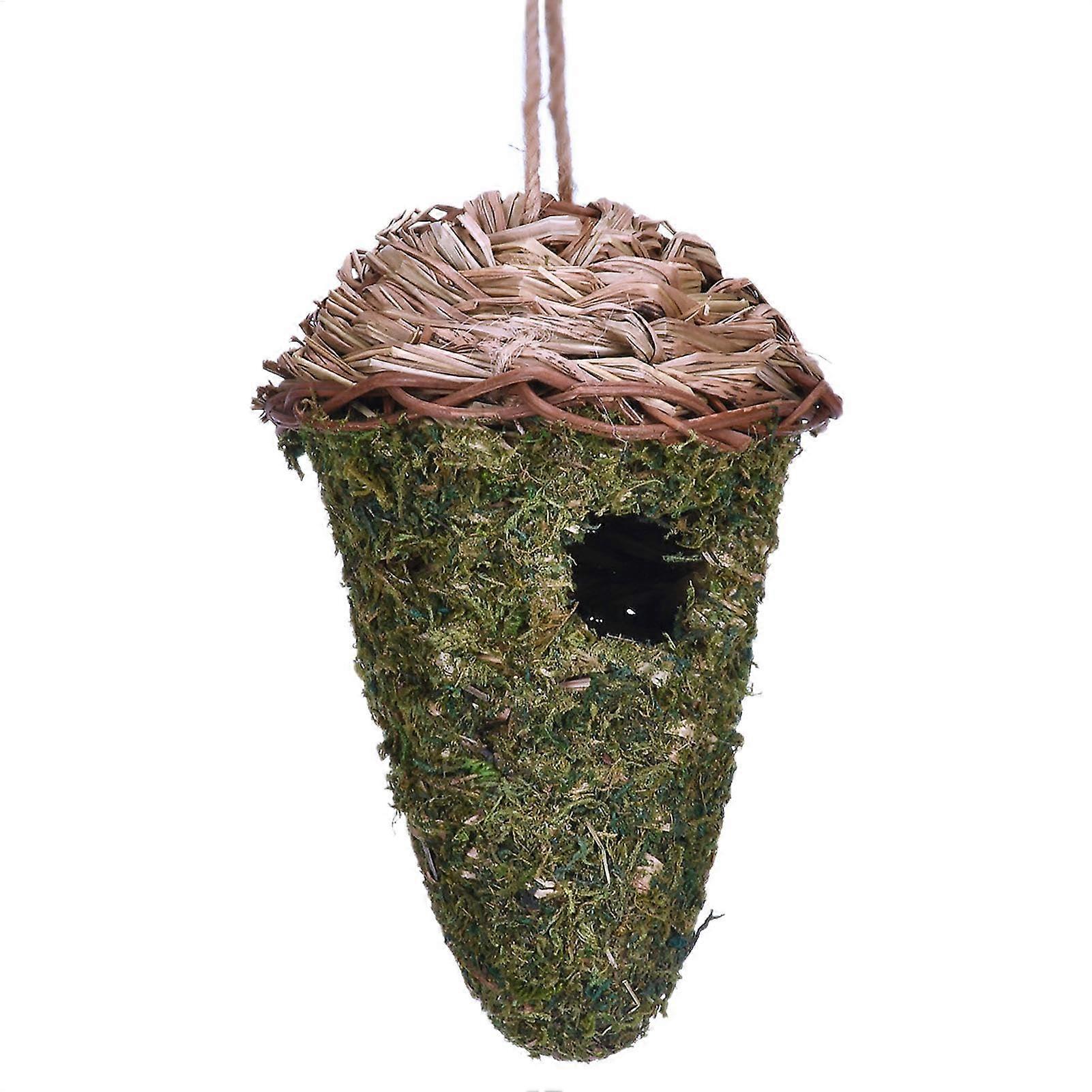 Hand Woven Tit Shelter Outdoor Tear Drop Shape Nest, Weather Resistant Hummingbird Nest